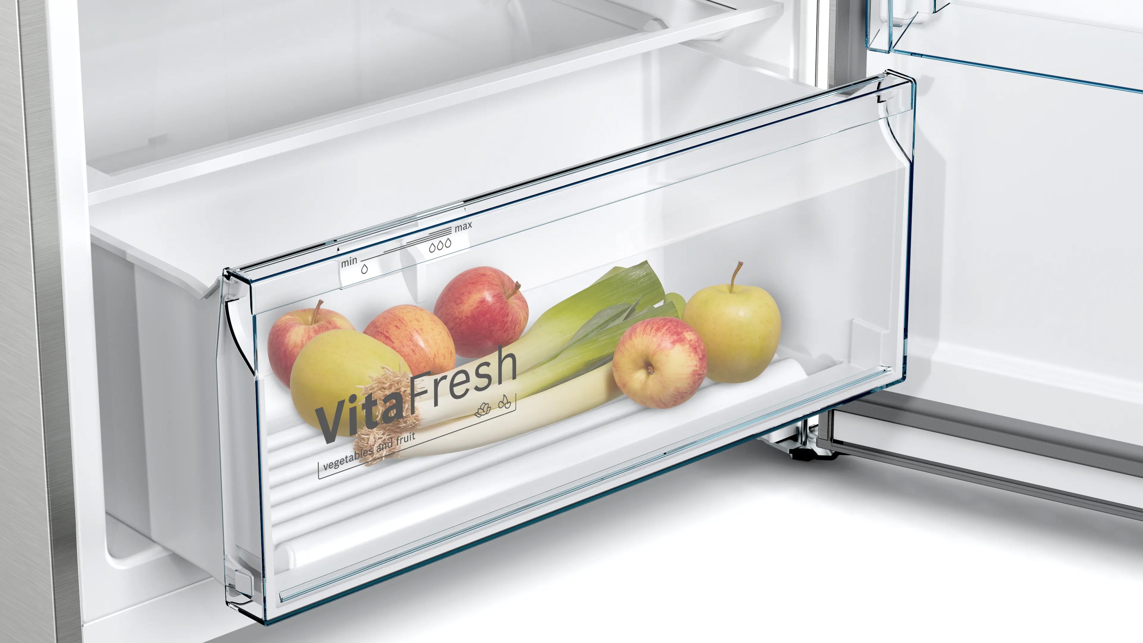 Bosch Serie 2 Refrigerator 328L, No-Frost, Inverter, Stainless Steel (KDN43NL2E8)