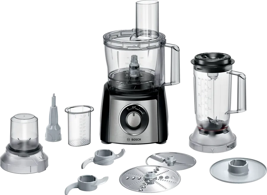 Bosch Food Processor 900 Watt, Black and Silver - MCM3PM386