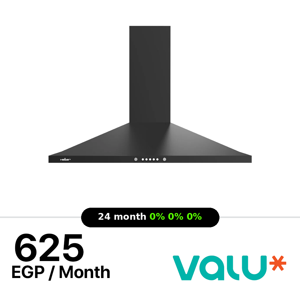 HELLER Kitchen Cooker Hood 90CM 3 Speeds - Black - HD9PEBMA1LEG