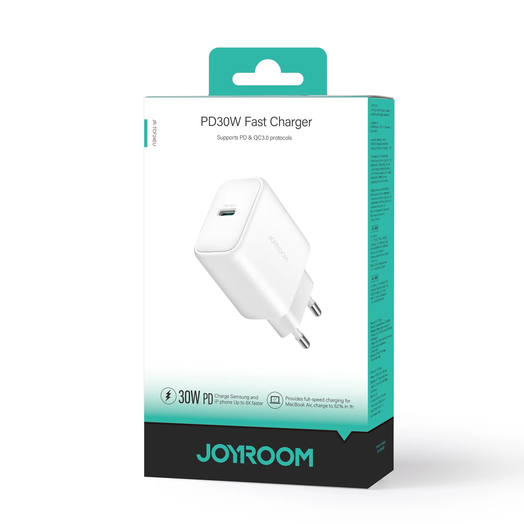 JOYROOM JR-TCF24 USB-C PD 30W QC SFC network charger With Cable - White