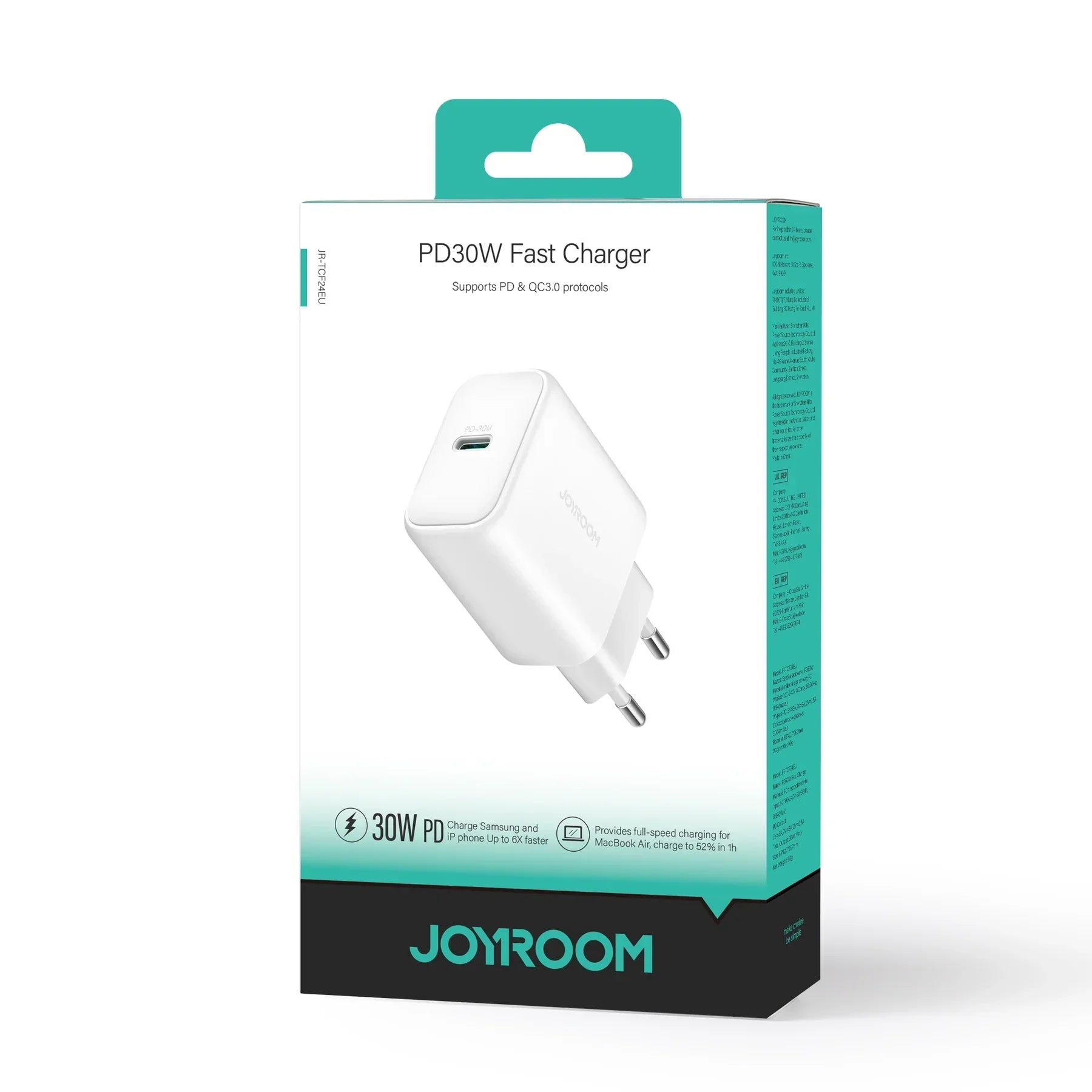 JOYROOM JR-TCF24 USB-C PD 30W QC SFC network charger With Cable - White