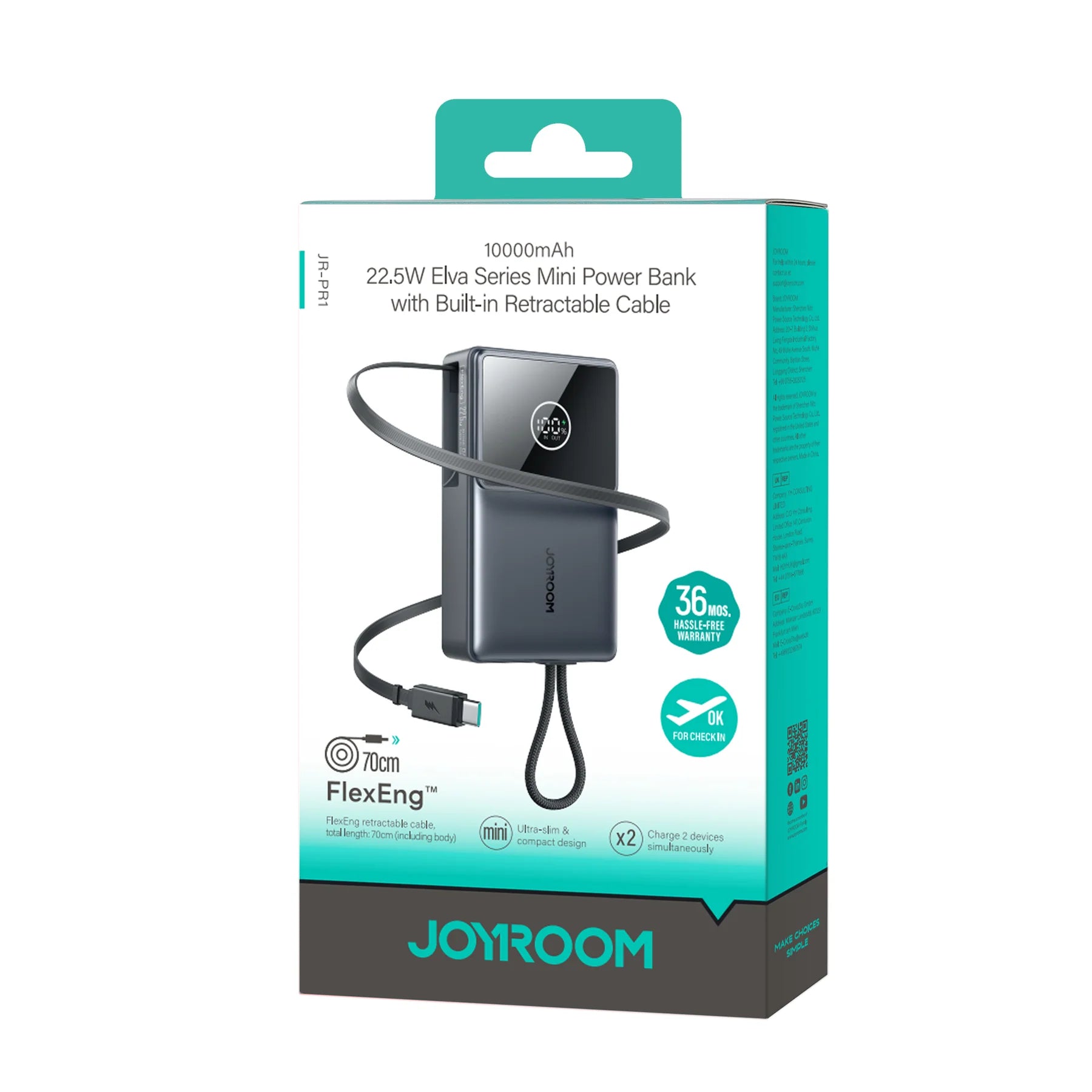 JOYROOM JR-PR1 Retractable Power Bank 10000 mAh