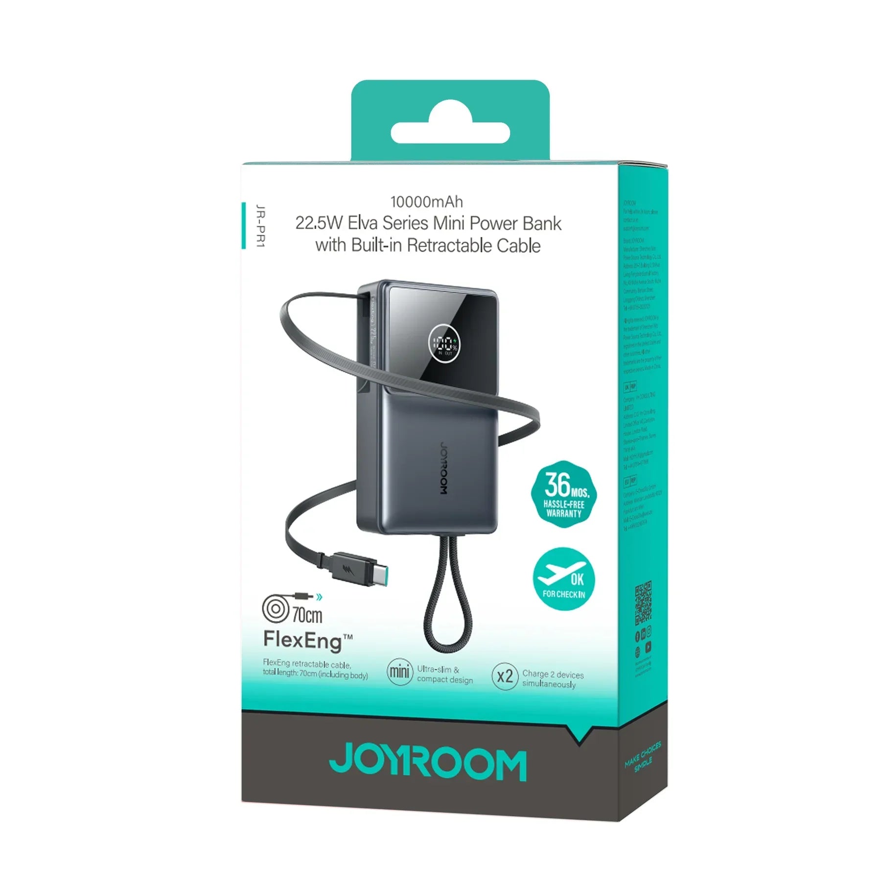 JOYROOM JR-PR1 Retractable Power Bank 10000 mAh