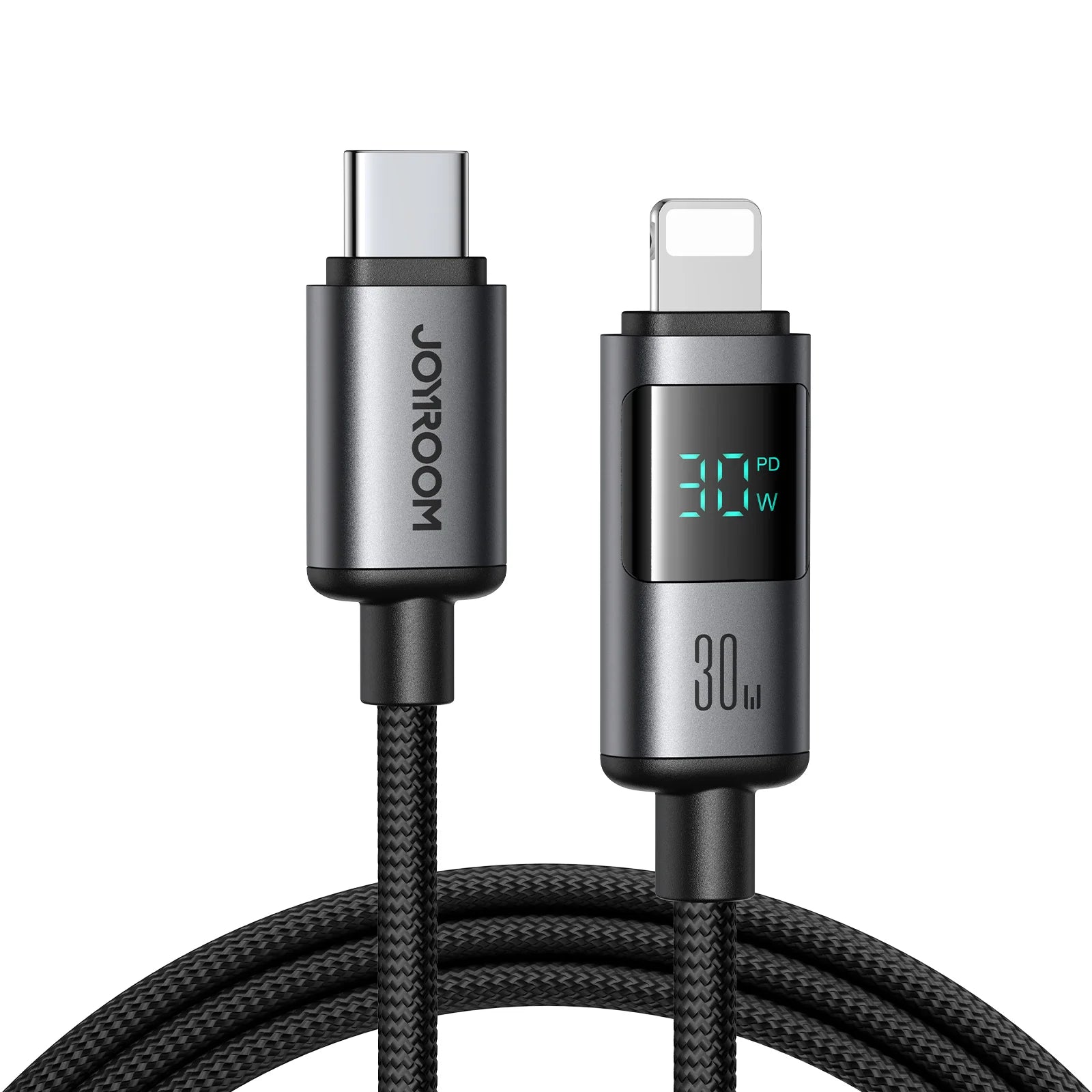 JOYROOM S-A16 Pro Prism Series 30W USB-C - Lightning Cable with Display 1.2m - Black