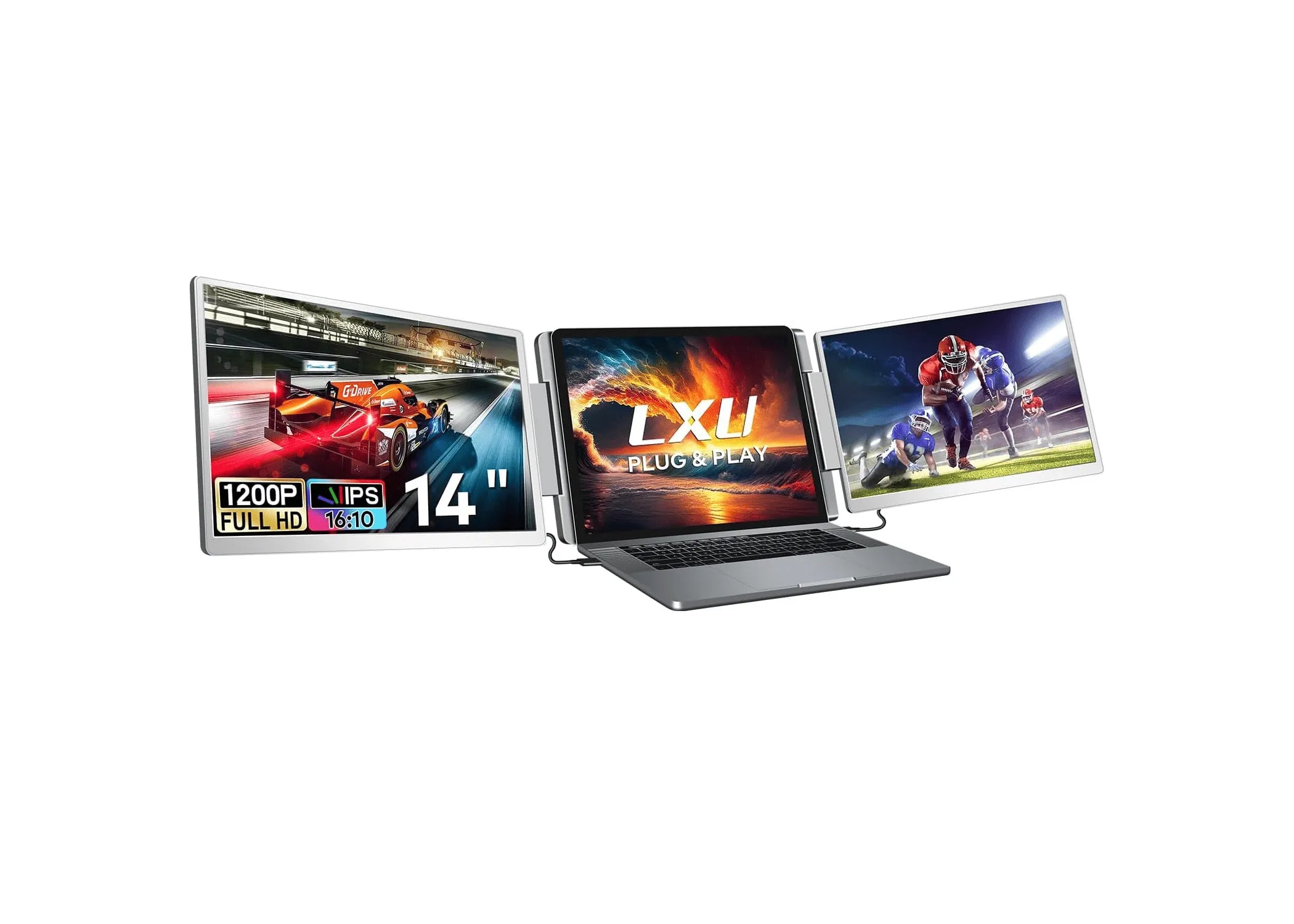 LXU 14" Laptop Monitor Extender Triple Portable