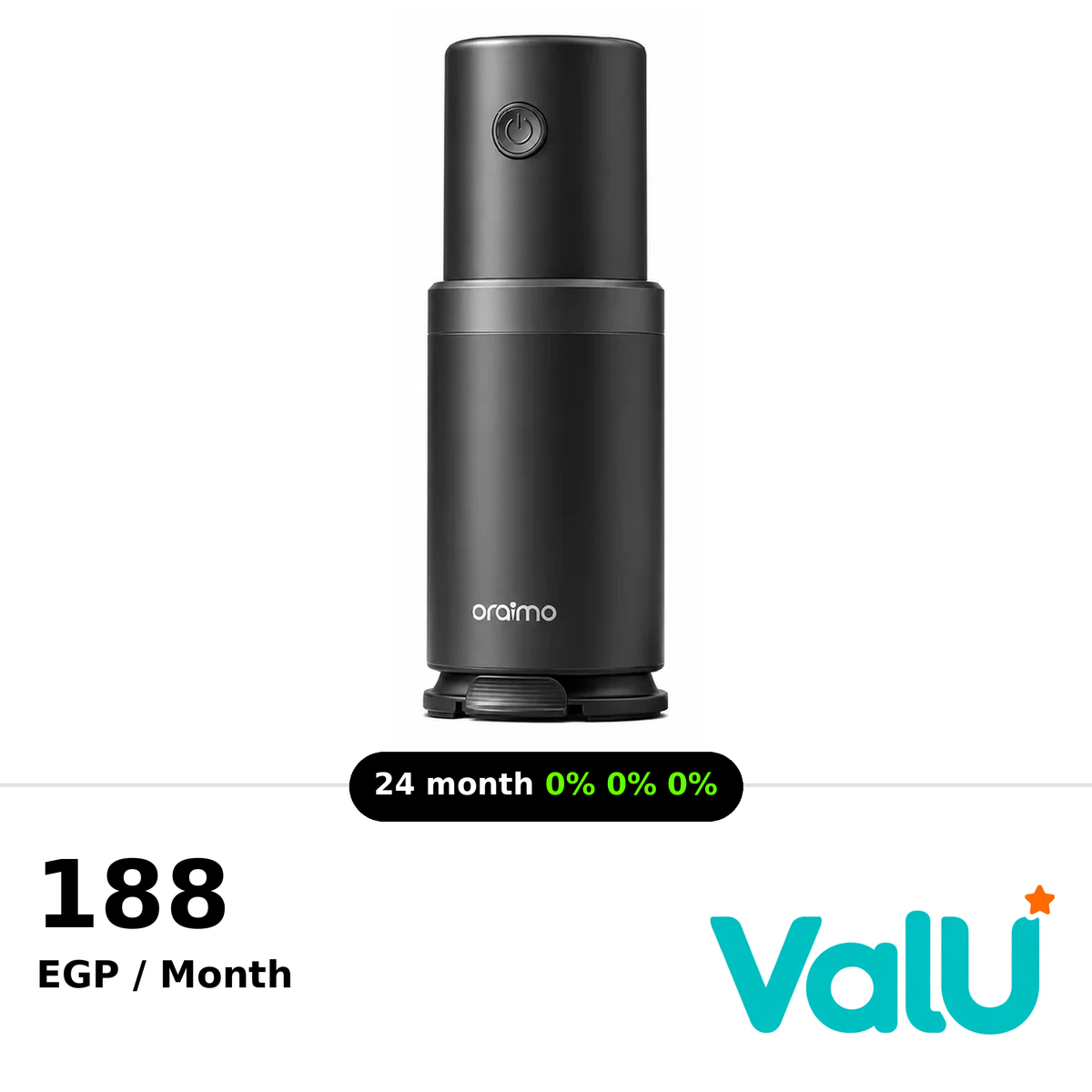<tc>مطحنة قهوة محمولة 2 في 1 Oraimo BeanGrind سعة 350 مل - OCB-221A - أسود</tc>