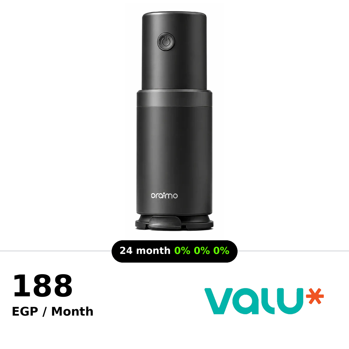 <tc>مطحنة قهوة محمولة 2 في 1 Oraimo BeanGrind سعة 350 مل - OCB-221A - أسود</tc>