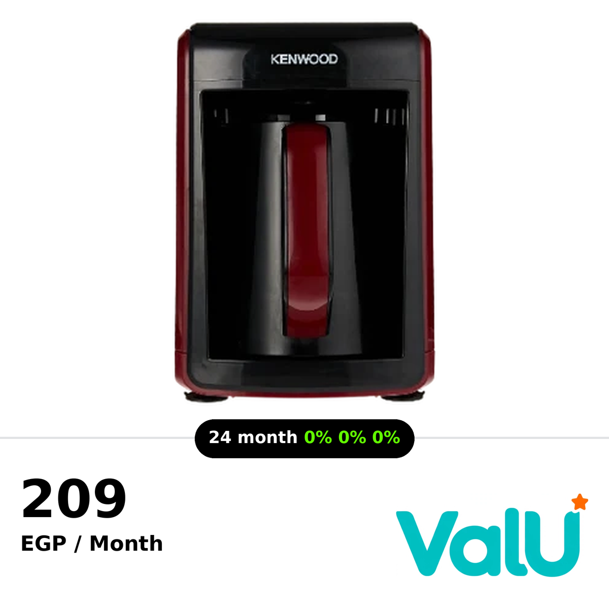<tc>مكنة القهوة التركي في كينوود ، 535 واط ، أحمر أسود - CTP10-000BR</tc>