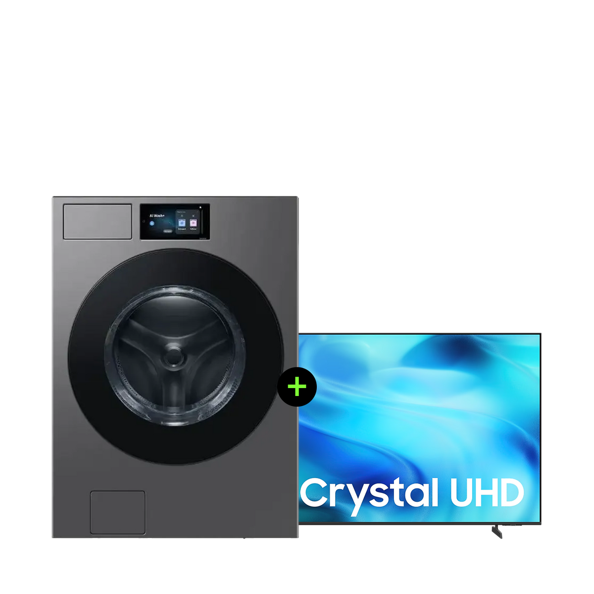 Samsung Washer Dryer Bespoke AI Laundry Combo™ 22KG / 11KG - Grey - WD90F22BCS/AS + Samsung 50" Crystal UHD U8000H 4K Smart TV Built-in Receiver - 50U8000H ( Gift )
