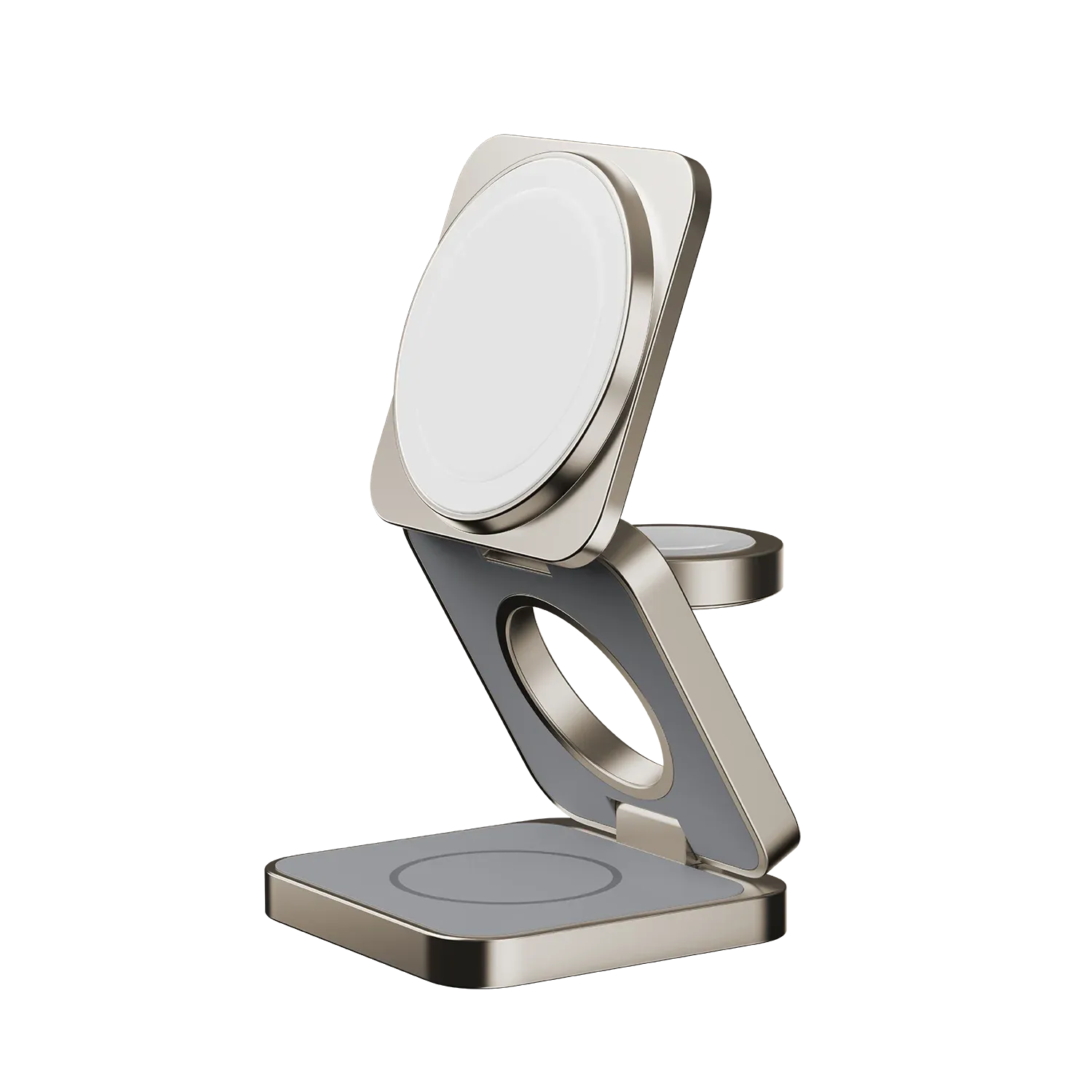 Momax Q2.Mag 3-in-1 Foldable Qi2 15W Magnetic Wireless Charging Stand - Titanium