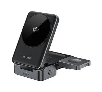 Maxco MW13 Wireless Charger Magnetic 3 In 1 - Black