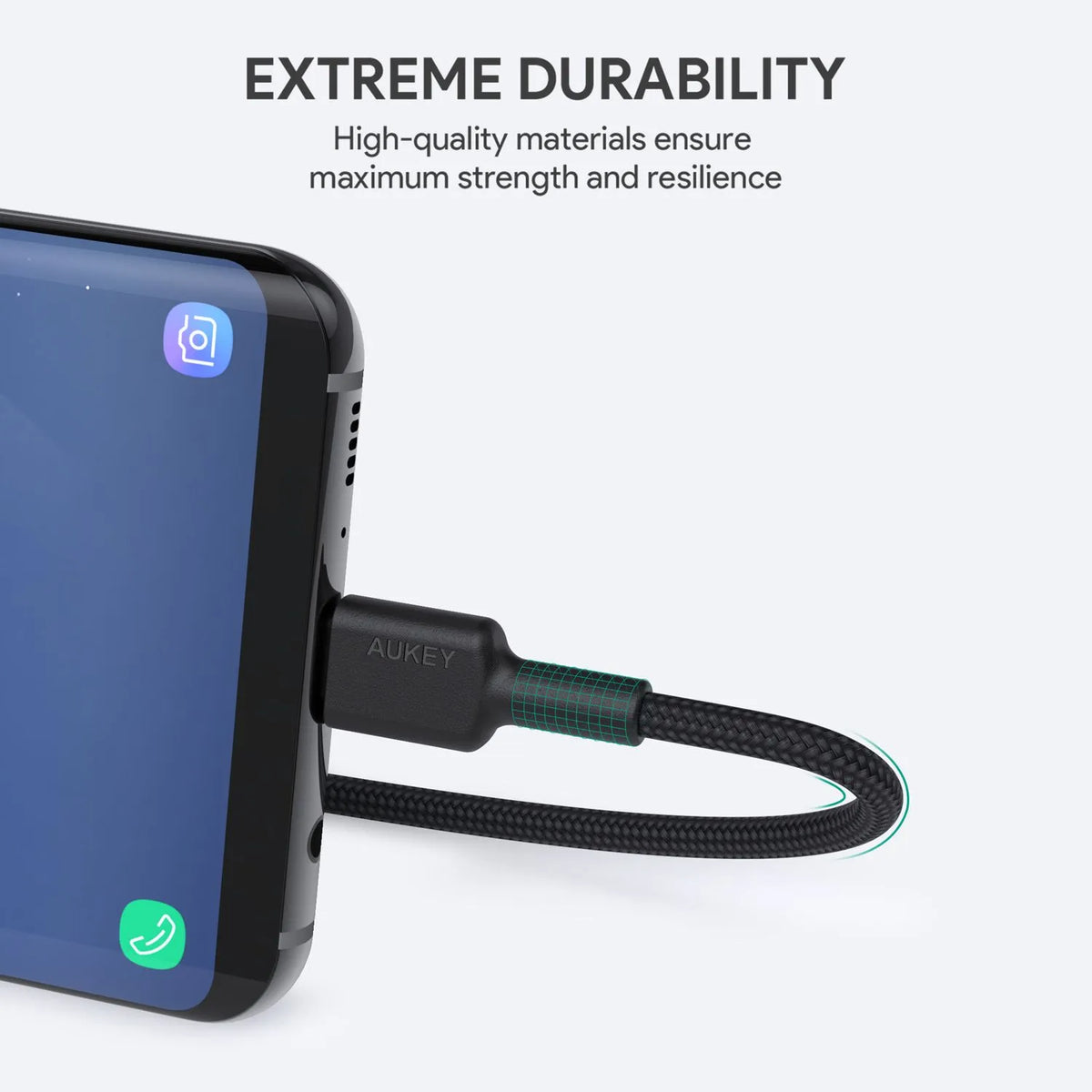 AUKEY USB-A to USB-C Cable, 0.9 Meter, Black - CB-CD30-BK