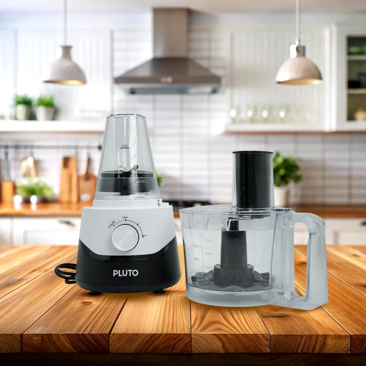 Pluto Food Processor With Jug Shredding And Slicing Blades 2.1L Multicolor - PL-FP100021