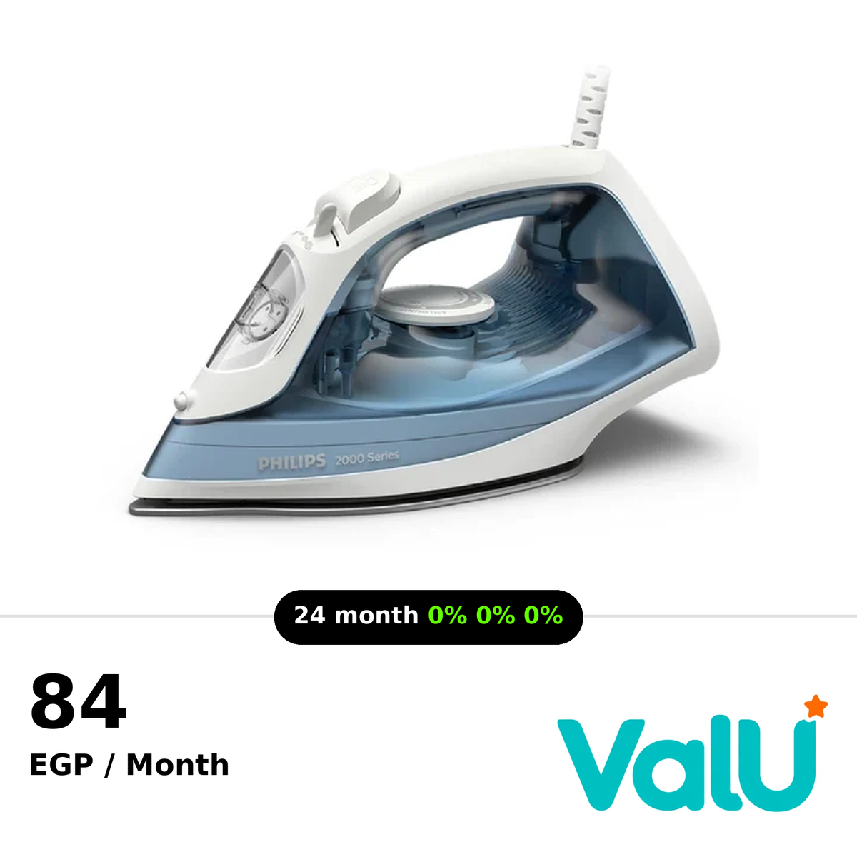 Philips 2000 Series Steam iron 2000W - Blue - DST2010-20