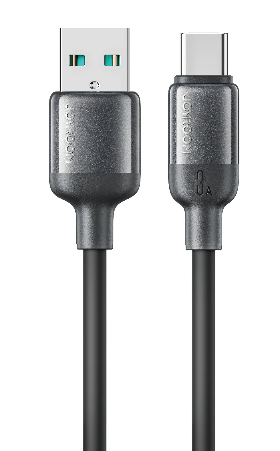JOYROOM S-A62 1.2m USB-A to USB-C Cable 3A Fast Charging Liquid Silicone Data Cord for Phone Laptop - Black