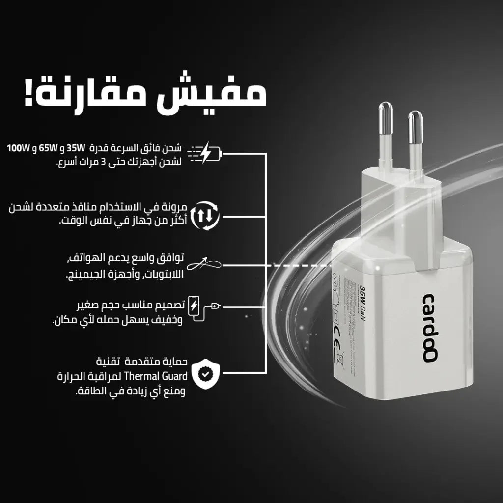<tc>شاحن CardoO GaN بقوة 35 واط</tc>