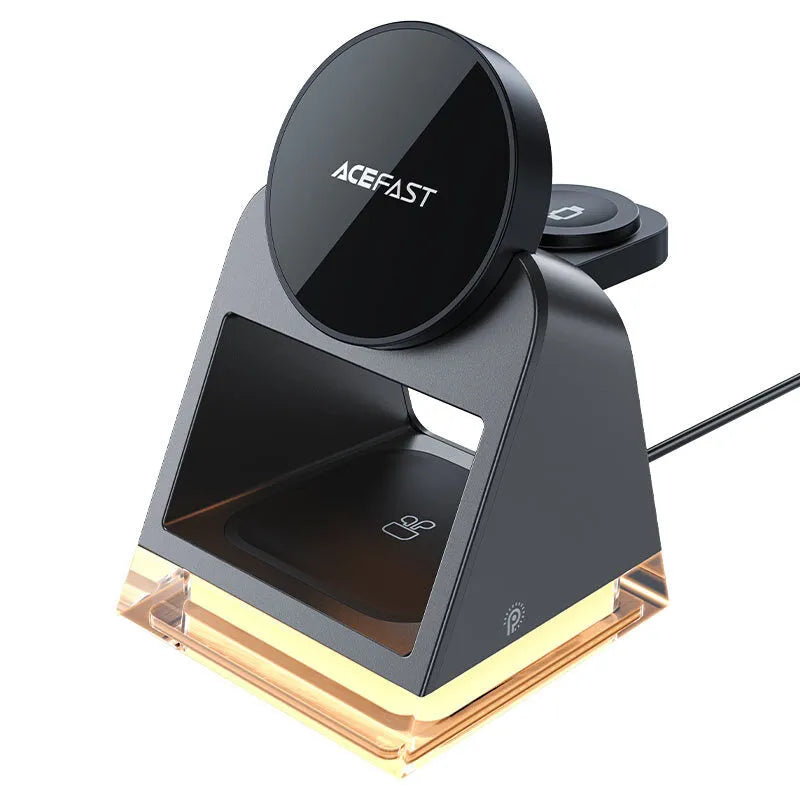 ACEFAST E17 Desktop 3-in-1 Wireless Charging Holder - Black