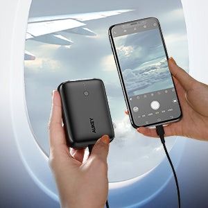 AUKEY Mini Wired Power Bank, 10000 mAh, 1 Port, USB-C, Black - PB-N83S-BK