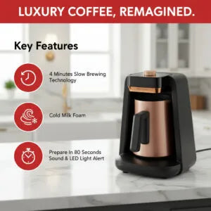 Arzum OKKA Rich Pro Turkish Coffee Maker 700W - Black × Copper (OK0026)