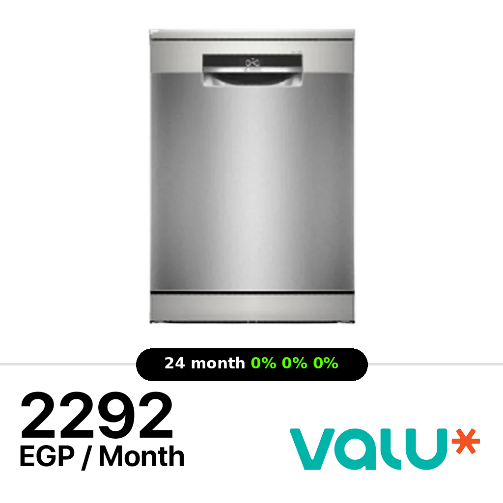 <tc>غسالة صحون Bosch Series 6، 14 فرد، 60 سم، 6 برامج، باللون فضي إنوكس – موديل SMS6EMI62V</tc>
