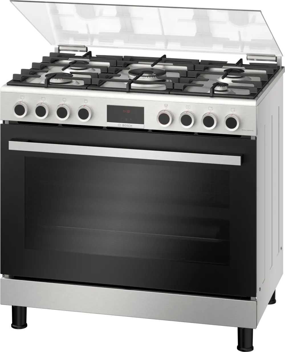 Bosch Gas Cooker 5 Burners 60 90 cm Full Safety Stainless Steel HGX3G8W50S