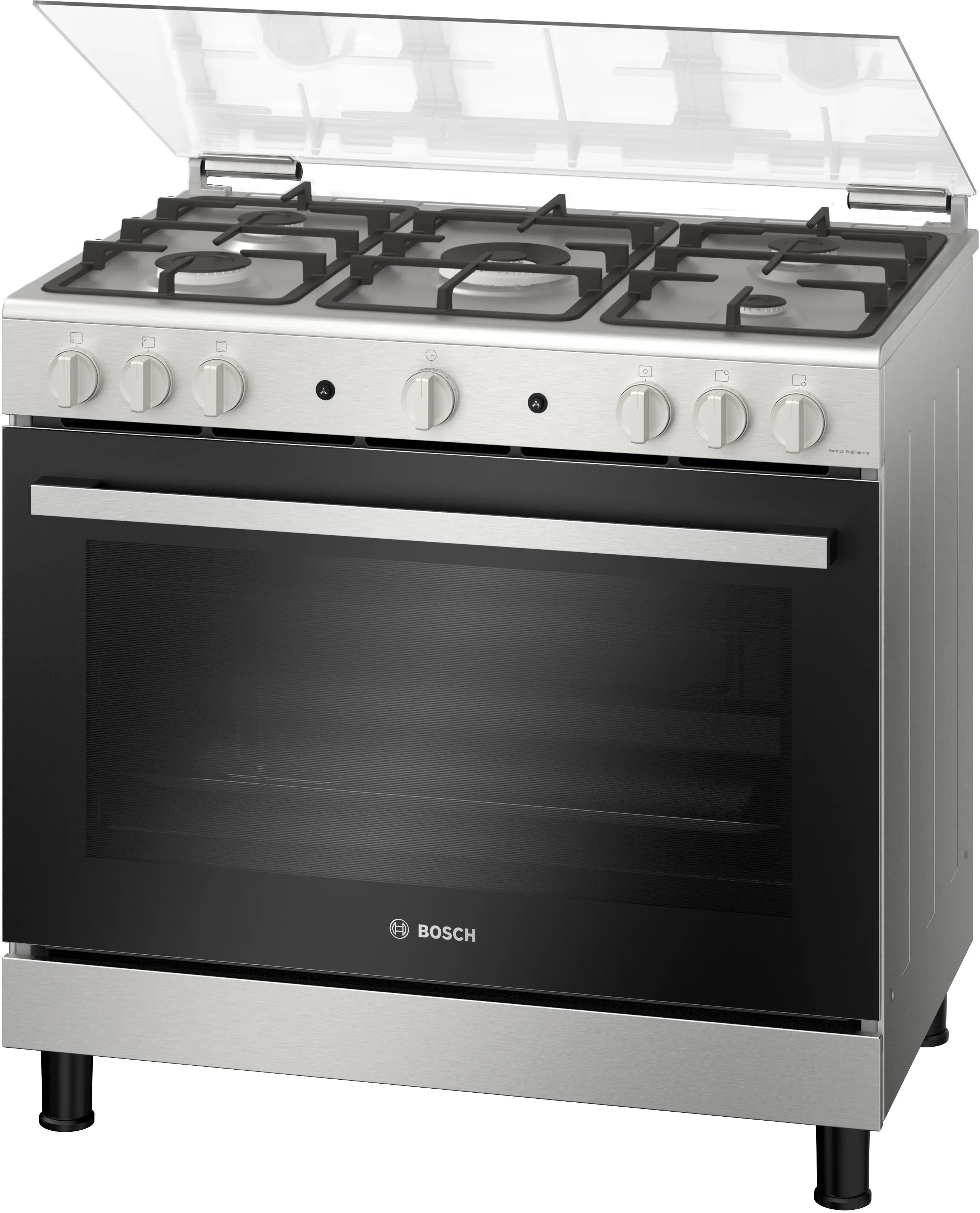 Bosch Gas Cooker 5 Burners 90 60 cm Stainless Steel HGV1F8Y50S