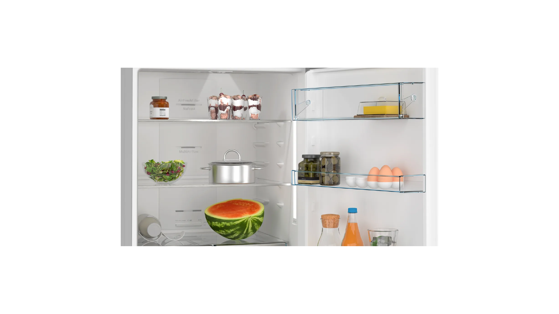 Bosch, Series 4, free-standing fridge-freezer with freezer at bottom, 483 litres, 186 x 70cm, Brushed steel anti-fingerprint, KGN55VI2E9 xprs 1