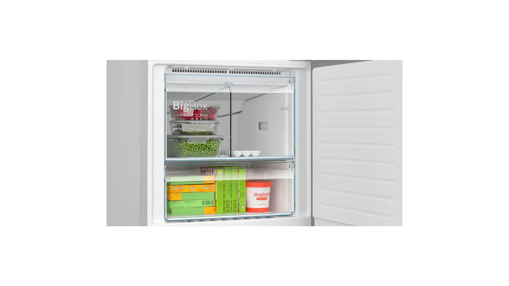 Bosch, Series 4, free-standing fridge-freezer with freezer at bottom, 483 litres, 186 x 70cm, Brushed steel anti-fingerprint, KGN55VI2E9 xprs 4