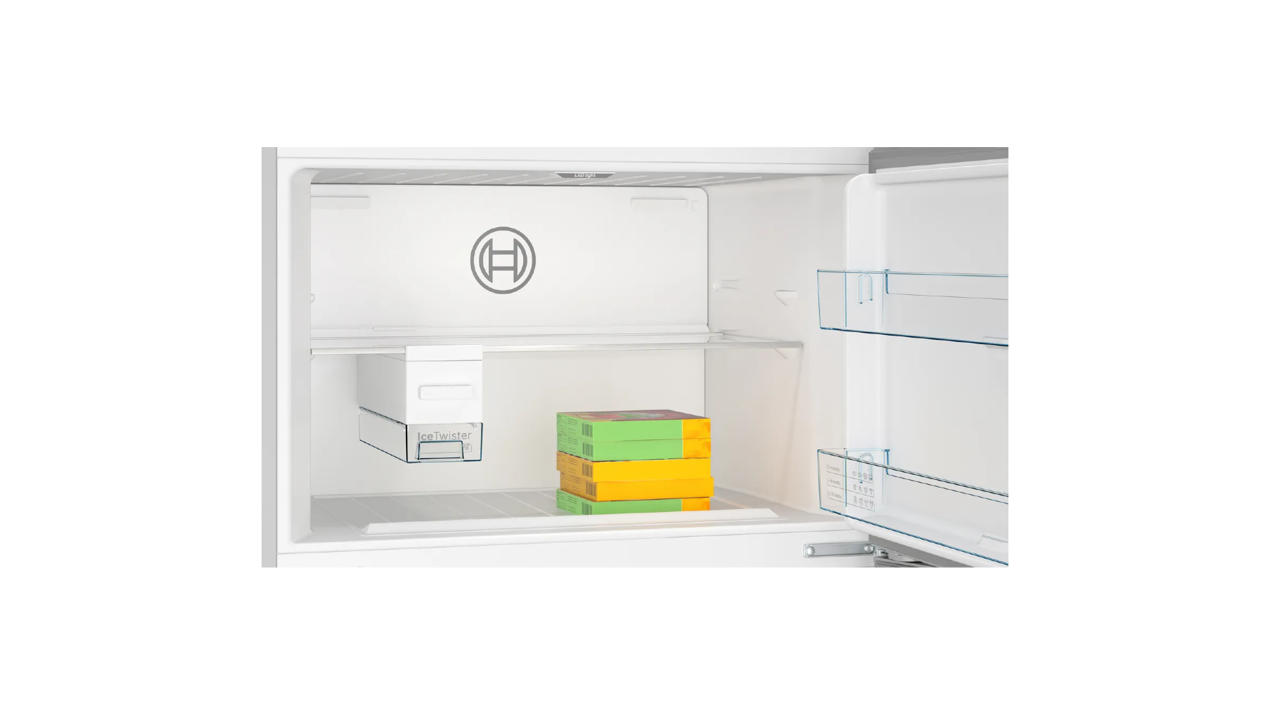 Bosch Series 6, free-standing fridge-freezer with freezer at top, 186 x 86 cm, inox-easy clean KDN86AI3E9 xprs 2