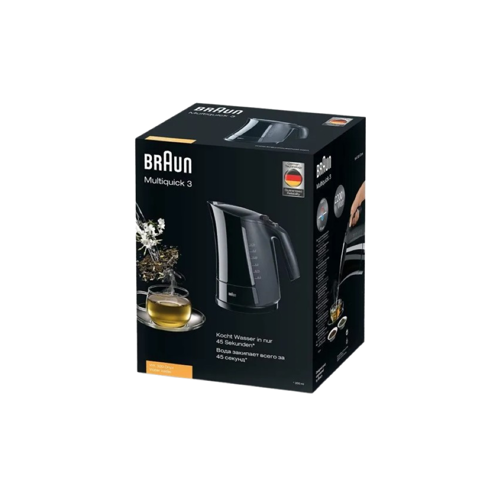 Braun Electric Kettle, 1.7 Liter, 2200 Watt, Black - WK300-BK xprs egy 0