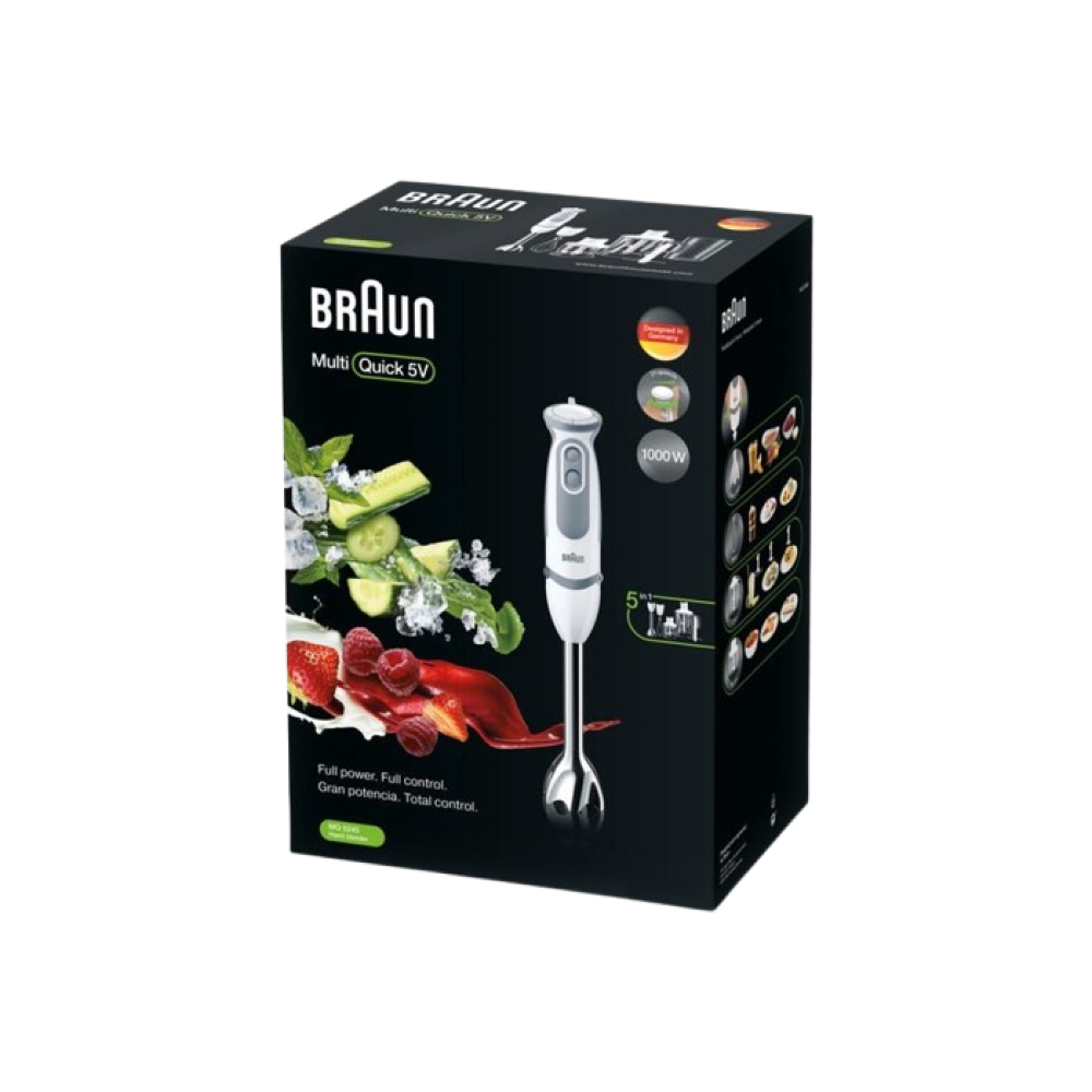 Braun MultiQuick 5 Vario Food Processor, 1.25 Liter, 1000 Watt, White Grey - MQ5245WH xprs 1
