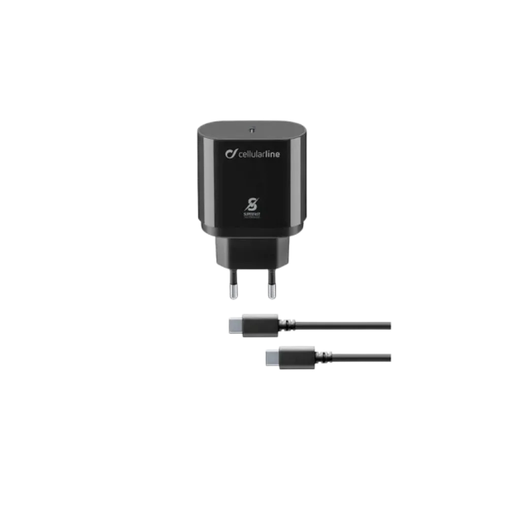 Cellularline 25W USB-C Charger with Cable - Black xprs 1