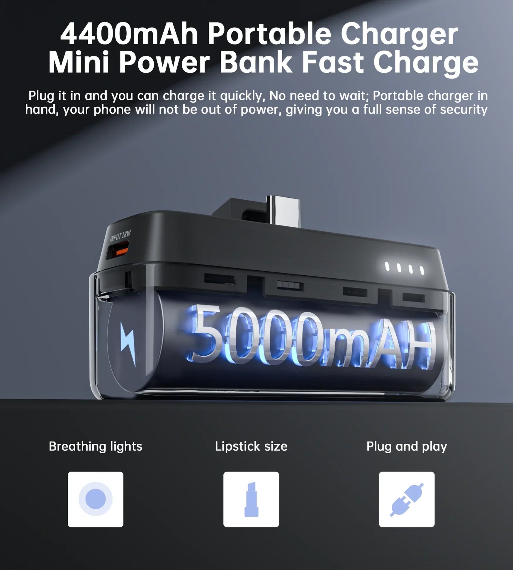 Choetech 5000mAh Mini Power Bank USB-C - Black xprs 3