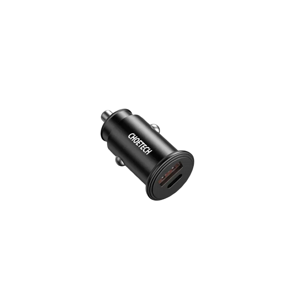 Choetech PD+QC30W Fast Car Charger - Black