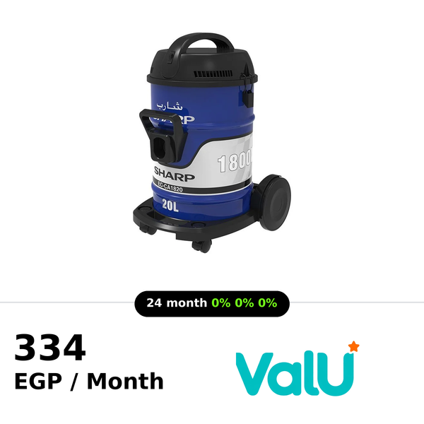 Sharp Pail Can Vacuum Cleaner 1800W Cloth Filter - Blue - EC-CA1820-X