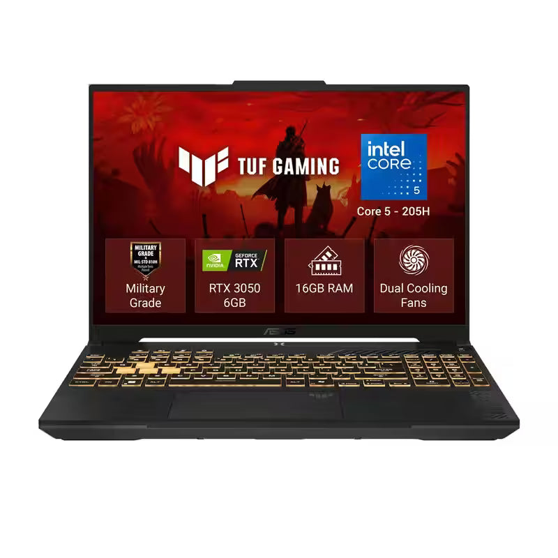 Asus TUF Gaming F16 FX607VJR-TU855W Intel Core 5 205H, 8GB DDR5, 512GB SSD, NVIDIA GeForce RTX 3050 6GB, 16 FHD+ 144HZ, WIN 11 H