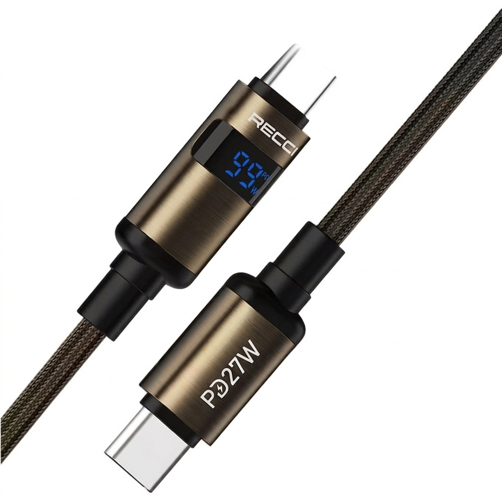Recci RS32CC USB-C Cable PD 27W With Watt Display