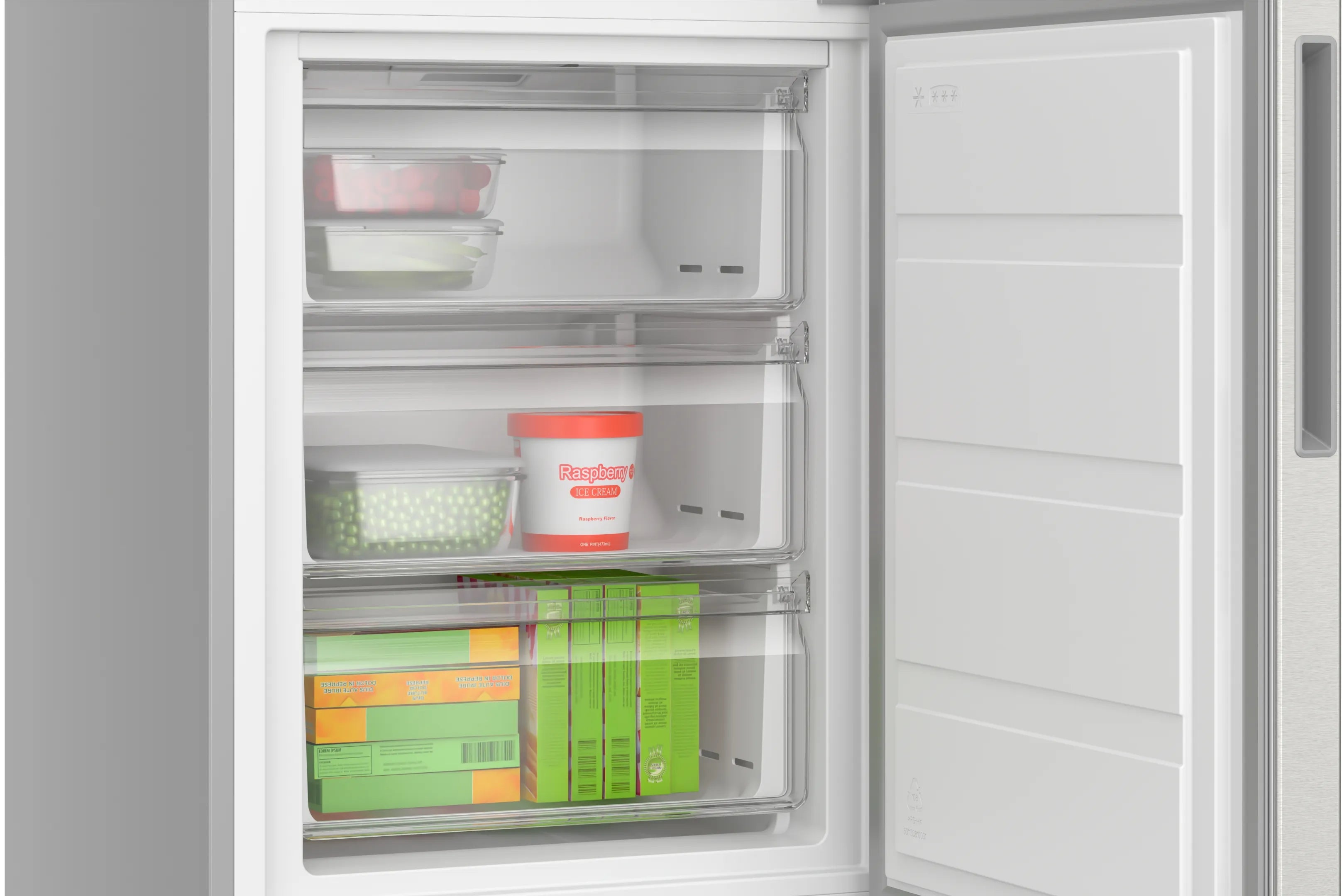 Bosch NoFrost Combi Refrigerator 330 Liters - Digital Touchscreen - Silver - KGN39NLEE8