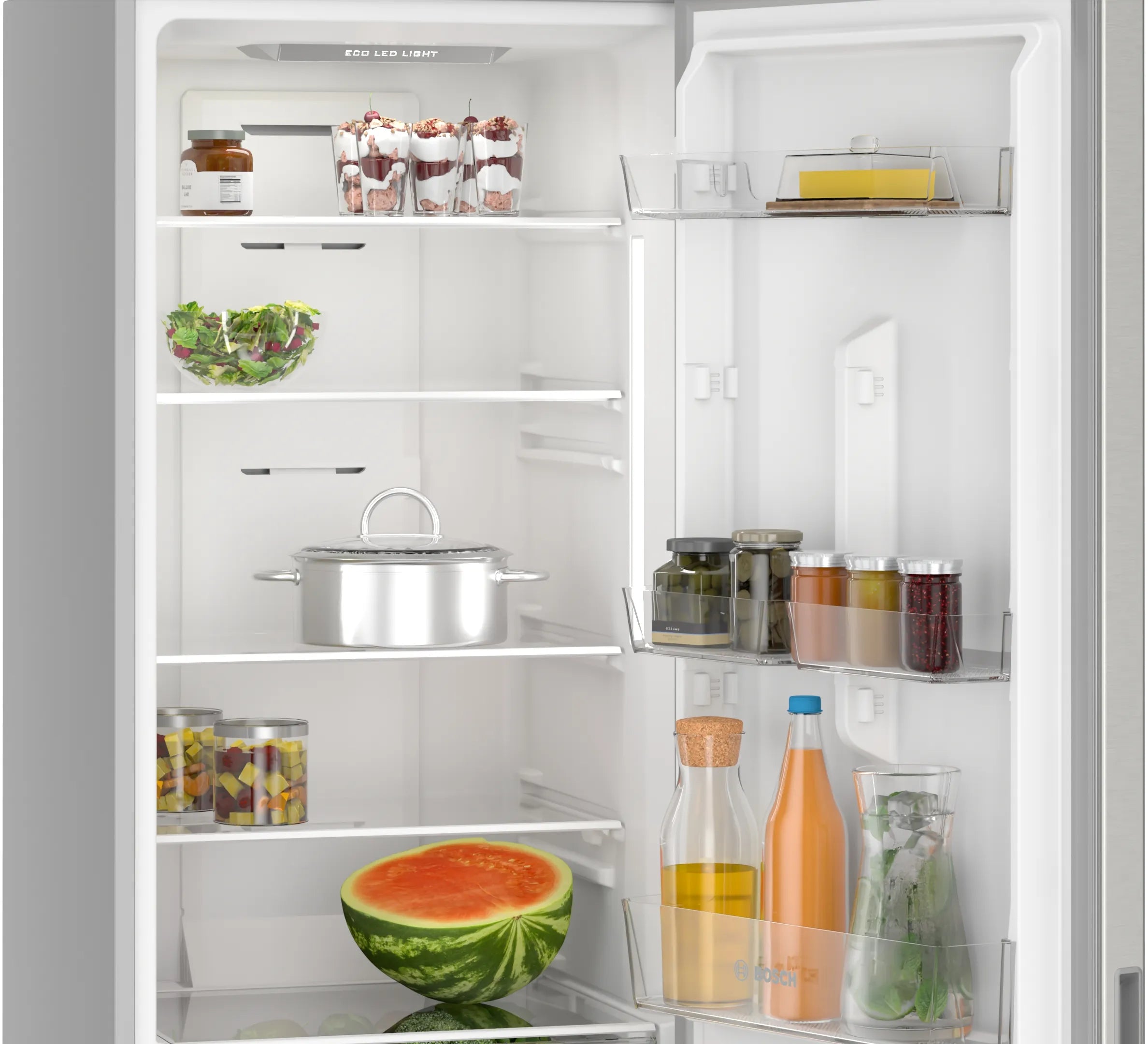 Bosch NoFrost Combi Refrigerator 330 Liters - Digital Touchscreen - Silver - KGN39NLEE8