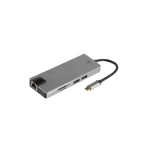 L'avvento Hub US017 Type-C 8in 1 - 2 USB 3.0 HDMI 4K VGA TF Card RJ45 87W PD