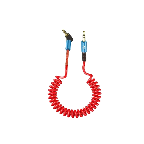 L'avvento (MP327) AUX Coiled Audio Cable - Red