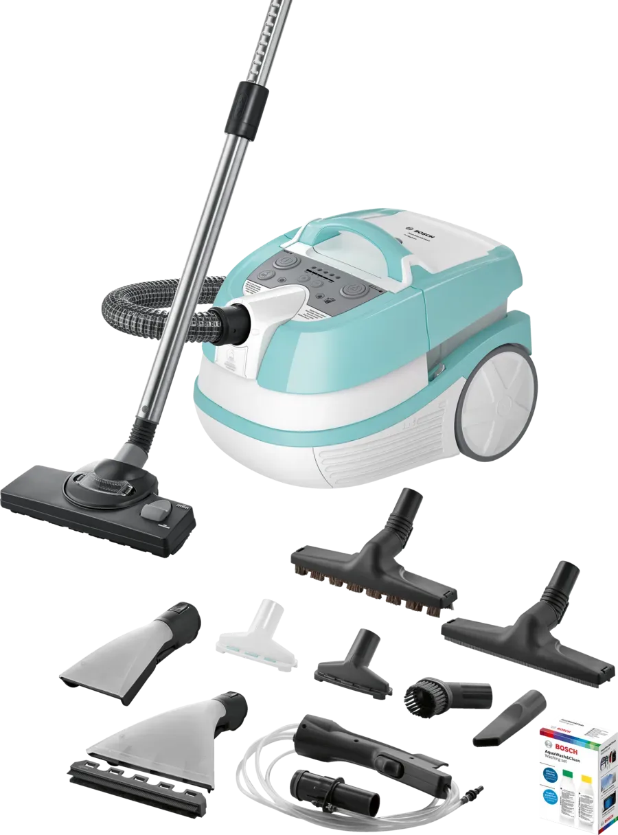 Bosch Wet And Dry Vacuum Cleaner With Hepa Filter, 2000 Watt, Light Blue And White - BWD420HYG