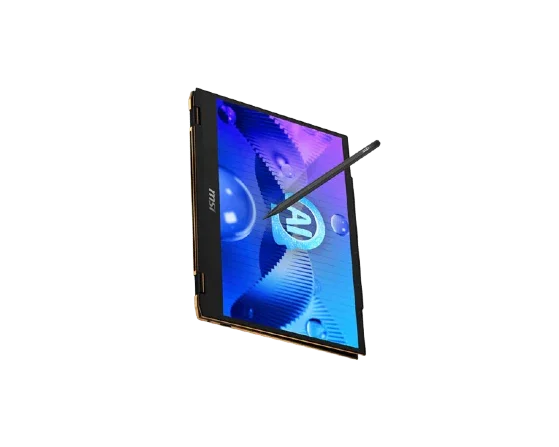 MSI Summit 13 AI Evo x360 laptop with pencil