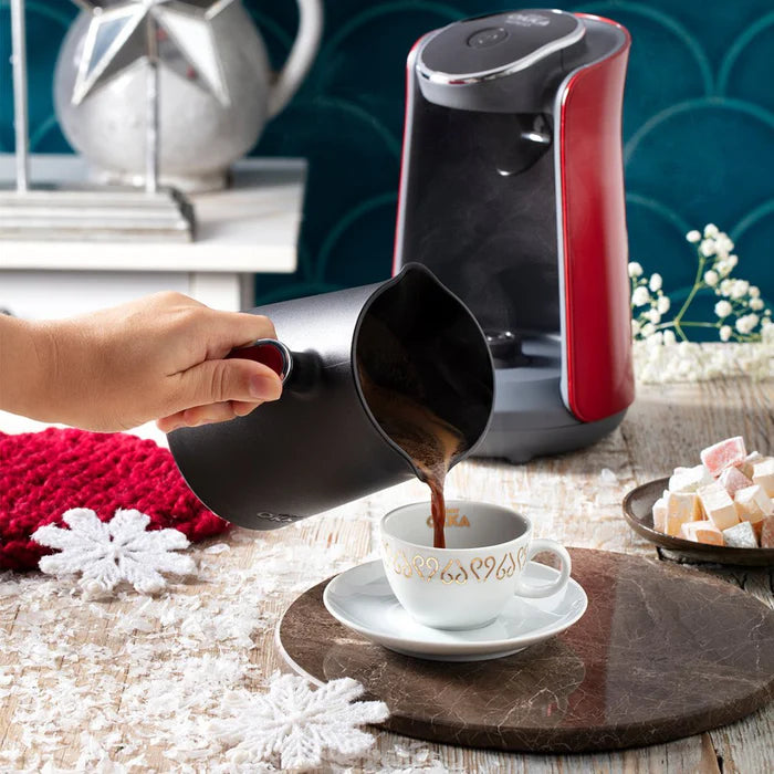 Okka Arzum Minio OK004-N Turkish Coffee Machine 4-Cup Capacity 480W Power Nebula Red