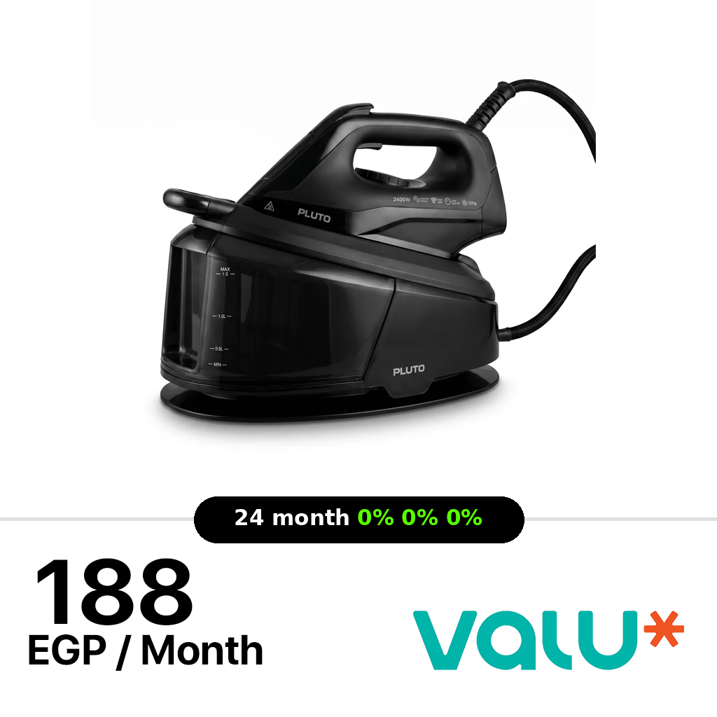 <tc>مكواة بخار بلوتو 2400 واط 1.8 لتر - أسود - PL-SS24W18L</tc>