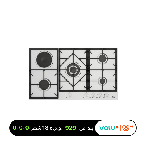 Purity Built In Gas Hob 4 Gas Burner + 1 Electric Burner Heavy Duty Grids HPT909ES