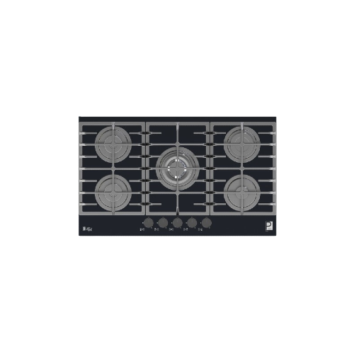 Purity Built In Gas Hob 5 Eyes Heavy Duty Grids 90 CM Glass Black HPT906G