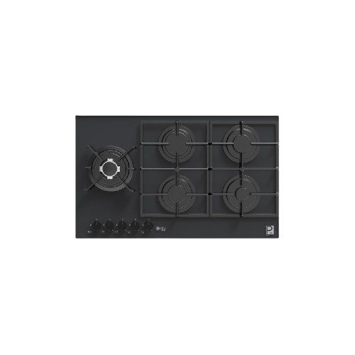 Purity Built In Gas Hob 5 Eyes Heavy Duty Grids 90 CM Glass Black HPT912G