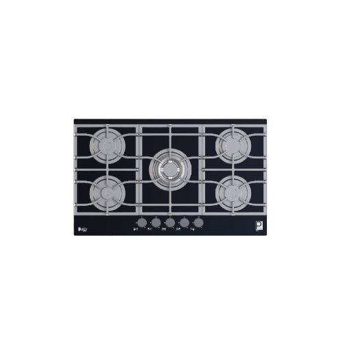 Purity Built In Gas Hob 5 Eyes Heavy Duty Grids 90 CM Glass Black HPT939G