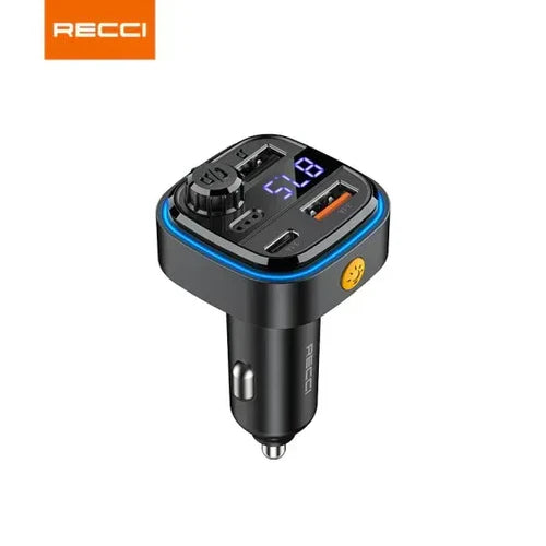 Recci RQ08 – 15W+15W Multi-Functional FM Car Charger xprs 2